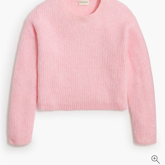 Crewcuts Pink Cropped Sweater with Ribbed Texture - Picture 1 of 6